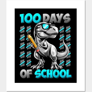 100 Days of School Dinosaur Lover 100th Day of School Boys Posters and Art